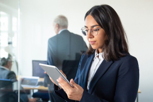 Happy couple receiving house keys